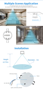 Allarme di Sicurezza Personale OEM ZIGBEE con Rilevamento Cadute d'Emergenza, Radar Doppler a Onde Millimetriche 24GHz ad Alta Sensibilità - Product Image 3