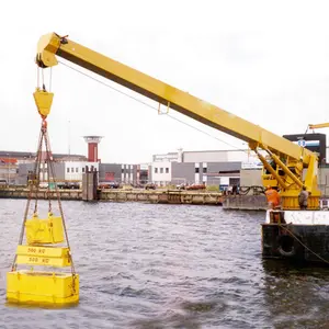 1ton 2 ton piccola gru idraulica diritta marina utilizzata per la barca o la nave