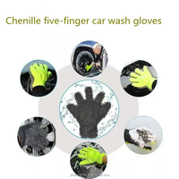 Gants et mitaines de lavage de voiture en microfibre de laine de qualité supérieure, super absorbants, en chenille pelucheuse pour le nettoyage automobile