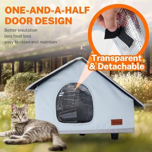 Tente fermée, spacieuse, imperméable, résistante au froid et au vent, idéale pour les chats errants, adaptée à toutes les saisons et au hiver. - Product Image 4