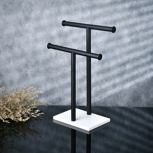 <span class=keywords><strong>Portasciugamani</strong></span> da tavolo in acciaio inossidabile nero <span class=keywords><strong>doppio</strong></span> <span class=keywords><strong>portasciugamani</strong></span> con Base in pietra di marmo - Product Image 4