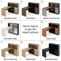 Bureau en L en bois au prix d'usine, poste de travail moderne pour la maison et le bureau avec étagère de rangement et meuble pour ordinateur