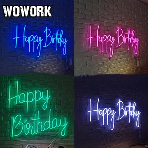 2025 wowork trang trí nội thất RGB tùy chỉnh Hạnh Phúc sinh nhật 12V Flex Led Neon dấu hiệu Acrylic Board trang trí nội thất ánh sáng cho Đảng tổ chức sự kiện trang trí nội thất - Product Image 3