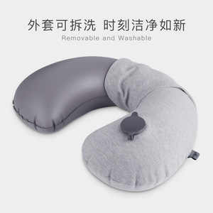 U-<b>Shaped</b> Inflatable Travel <b>Pillow</b> 28x26x14cm Neck Support For Outdoor Travel Naps Cervical Spine Protection - Product Image 4