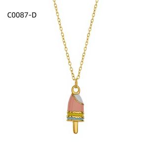 เอมี่ เอมี่สร้อยคอแฟชั่น C0087 ผู้หญิง โลหะผสมชุบเงิน จี้ไอศกรีม ของขวัญเครื่องประดับธีมน่ารัก - Product Image 4