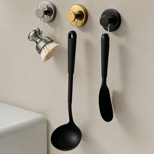 Stainless Steel Suction Cup Shower <b>Hook</b> No Drilling Vacuum Suction Cup <b>Hook</b> Detachable Strong Suction Cup <b>Hook</b> for <b>Bathroom</b> - Product Image 1