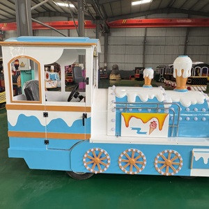Tren sin rieles de 16 asientos en oferta, barato, para centros comerciales turísticos, electrónico, clásico azul para niños, piezas de tren sin rieles en venta - Product Image 4