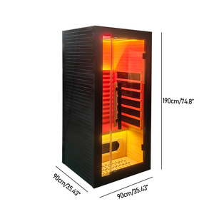 Wholesale OEM <b>Cheap</b> 1 Person Indoor Spa Far Infrared Sauna Room with Red <b>Light</b> Heaters - Product Image 5