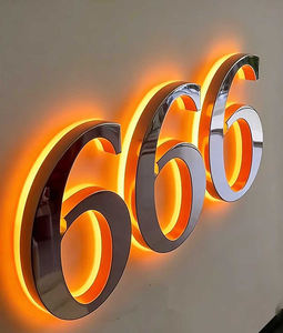 Letrero Comercial LED 3D Personalizado - Letrero Luminoso de Acrílico y Metal Dorado para la Marca de la Empresa, Decoración de Tiendas - Product Image 1