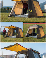 Tragbares Outdoor-Kuppelzelt für 3 Personen, Wasserdichtes Winddichtes Campingzelt mit Zwei Türen und Laternenhaken