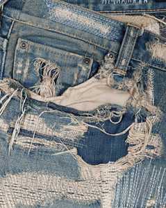 AeeDenim <strong>Custom</strong> <strong>Label</strong> High-end Manufacturer Allover Throughout Stitching Laser Distressed Fashion Punk <strong>Jeans</strong> - Product Image 3