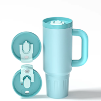 Vente en gros de gobelets isothermes personnalisés de 40 oz avec paille rabattable brevetée, en acier inoxydable 304, avec couvercle, double paroi sous vide, gobelet à café de voyage