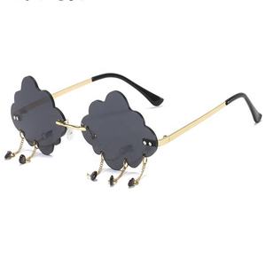 Nuages gouttes de pluie <span class=keywords><strong>lunettes</strong></span> de soleil en métal sans monture <span class=keywords><strong>lunettes</strong></span> de soleil à franges de mode simples tout match personnalité tendance <span class=keywords><strong>lunettes</strong></span> - Product Image 6