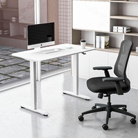 Station de travail ergonomique moderne OMNI pour ordinateur portable, bureau portable réglable en hauteur avec roulettes pour le bureau