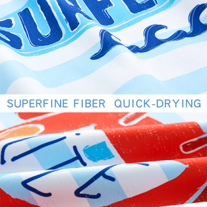 Đồ bơi cho trẻ em có mũ trùm đầu Khăn tắm sọc cua thiết kế mẫu Áo Hoodie Khăn mềm mại và thân thiện với da - Product Image 5