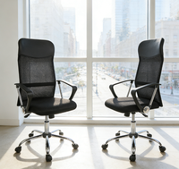 Chaise de bureau ergonomique en maille à dossier haut, chaise de bureau à domicile réglable et pivotante, chaise de direction