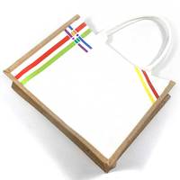Sac à provisions en lin portable réutilisable blanc imprimé personnalisé, sac cadeau de plage, sac à main en Jute