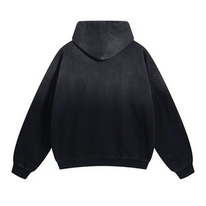 Vente en gros de sweats à capuche pour hommes en coton lourd Logo personnalisé Streetwear surdimensionné délavé à l'acide 100% motif à capuche en coton imprimé - Product Image 4