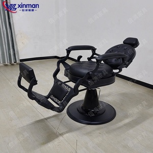 เก้าอี้ตัดผมหนังสีดำแบบไฮดรอลิก ปรับเอนได้ ฐานกลม ปรับความสูงได้ - Product Image 5
