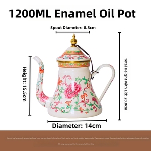 <span class=keywords><strong>Théière</strong></span> vintage en émail en gros, 1,2 L, en silicone, écologique, pour la maison, style <span class=keywords><strong>russe</strong></span>, pour faire bouillir l'eau - Product Image 4