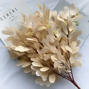 Alta calidad 9 cabeza toque real hojas artificiales flores artificiales de seda para la decoración de fiesta de boda