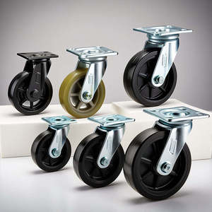Roulettes pivotantes robustes de 5 pouces, cadre en acier inoxydable, roue en PU nylon avec frein à pédale, glissement silencieux et fluide pour la logistique - Product Image 5