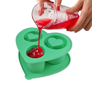 Moule à glaçons en silicone souple en forme de cœur, écologique, sans BPA, sans danger pour les aliments, réutilisable, facile à démouler, pour la fabrication de glaces maison - Product Image 1