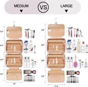 Sac de toilette élégant à suspendre pour femmes, organiseur de maquillage et de bijoux de voyage avec 3 compartiments spacieux - Product Image 2