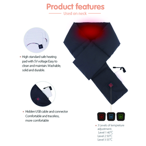 Bantalan pemanas listrik, bungkus pemanas listrik bebas genggam leher untuk menghilangkan rasa sakit leher untuk mendaki mobil kantor rumah - Product Image 3