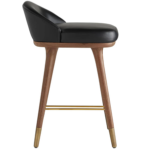 Walsh Counter Brass, Animal Hyde/Hide/Leather, and Wood Durable High Bar <b>Stool</b> for Home Bar & <b>Dining</b> Room - Product Image 5