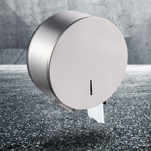 Distributeur de papier hygiénique en acier inoxydable Distributeur de mouchoirs rond Salle de bain Toilette <span class=keywords><strong>Jumbo</strong></span> Porte-rouleau de papier verrouillable - Product Image 3