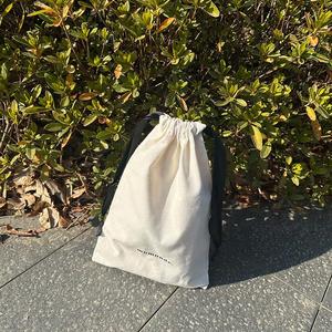 Recycled High Quality Natural Organic Cotton <b>Dust</b> <b>Bag</b> Large Canvas Gift Packaging Pouch with Black Ribbon - Product Image 4
