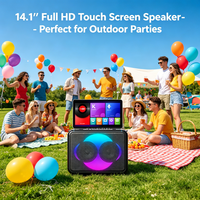 Haut-parleur intelligent OEM/ODM avec écran tactile, interface utilisateur personnalisable, logo, double woofer de 4 pouces + double tweeter, RGB, entrée auxiliaire, commande vocale
