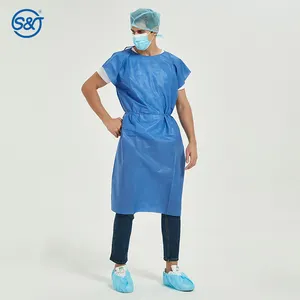 Disposable Patient Gown Chemotherapy Gown Medical Exam Gown PP oder 3 layered SMS Sleeveless Nonwoven Hospital Disposable Uniform