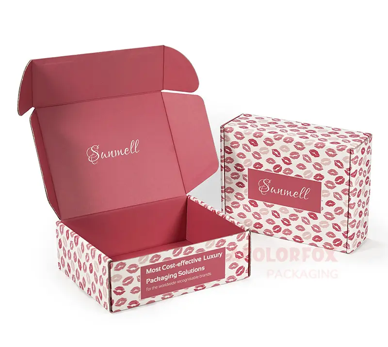 귀여운 포장 상자 맞춤형 스킨 케어 배송 주문 인쇄 로고 핑크 우편물 상자 화장품