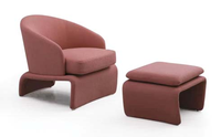 Fauteuil et chaise de relaxation en structure moulée pour salon, hall d'hôtel, appartement et zone de réception