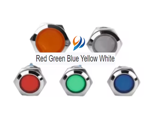 Kim loại chỉ số ánh sáng không thấm nước LED chỉ số sức mạnh tín hiệu ánh sáng thép không gỉ 19mm đỏ 110-220V - Product Image 1