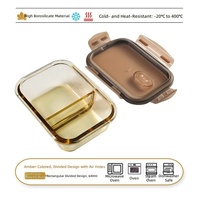 Contenants alimentaires en verre borosilicate ambré personnalisés Hxglass pour la vente en gros – Boîtes à lunch et bento