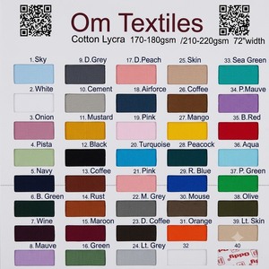 Tela de Algodón y Lycra Om Textiles, 170-180 g/m², 72 cm de Ancho, Tejido Elástico de Punto, Color Sólido, Material para Ropa Deportiva - Product Image 1