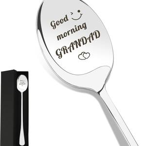 Cuchara para Café y Té 'Abuelo' - Acero Inoxidable Grabado con '<span class=keywords><strong>Buenos</strong></span> Días' para Regalos de Cumpleaños, <span class=keywords><strong>Navidad</strong></span> y Día del Padre - Product Image 1