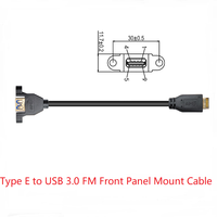 Câble d'extension USB 3.2 Type E vers USB 3.0 A femelle de 60 cm avec trou de fixation sur panneau frontal et vis