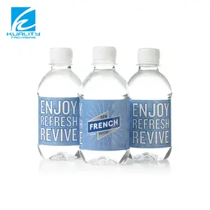 Label Air Mineral Lengan Pengecil PVC, Label Botol Pembungkus untuk Botol Air dengan Cetak Logo