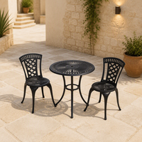 Ensemble de table et chaises de jardin en aluminium moulé Joye Leisure, ensemble de bistrot pour patio, mobilier de balcon extérieur