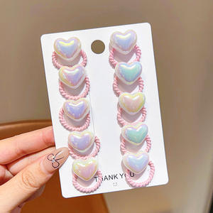 Accessoires de cheveux de style coréen, élastiques à cheveux en plastique/résine pour bébé, haute élasticité, durables, ne blessent pas les cheveux des enfants - Product Image 4