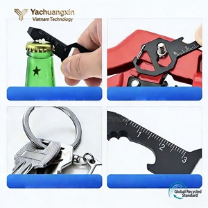 Multi Functional EDC <b>Tool</b> Card Metal Bottle Opener Screwdriver Phone Holder Outdoor Survival Keychain 1PC - Product Image 5