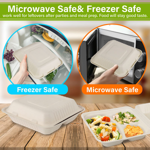 Boîte à lunch en pulpe moulée compostable pour sushi et burgers, emballage écologique jetable en pulpe de canne à sucre, vente en gros - Product Image 5