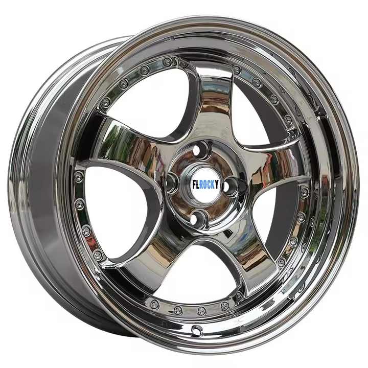 Flrocky for Work Racing Alloy Wheel Rim Deep Dish Electroplate for Work Alloy Wheels 14 17 18 Inch Black White Silver Bronze