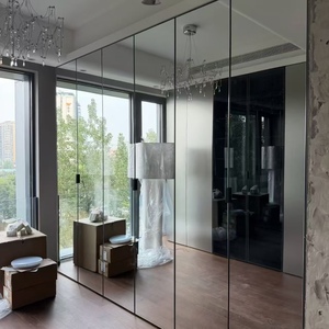 BALOM Sliding <b>Door</b> with <b>Mirror</b> Modern Bedroom Closet High Gloss Soft Close Custom Color OEM Wholesale CE Certified - Product Image 1