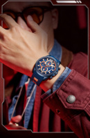 Reloj de Lujo Moderno con Esfera Grande, Luz Nocturna, Temporizador, Calendario, Reloj de Cuarzo de Silicona Resistente al Agua para Hombre, con Fecha, para Negocios