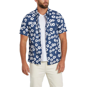 2023 hombres Casual media manga Slim Fit algodón para polos impresos personalizados cómodos sarga de algodón de franela para otoño - Product Image 1